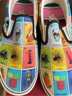 Vans Multicolor Día de los Muertos Slip-On Sneakers